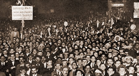 Partido Socialista reclamando el abaratamiento de los artículos de primera necesidad en marzo de 1915